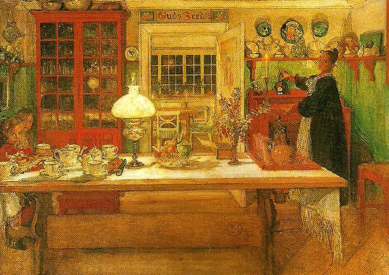 Carl Larsson till en liten vira Sweden oil painting art